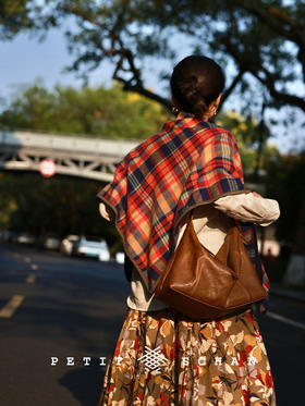 田园诗 纯羊绒苏格兰格纹披肩三角巾