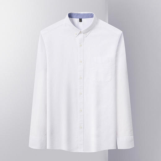 【100棉 多色】罗蒙秋季男装长袖衬衫男士休闲百搭时尚简约衬衣男 商品图3