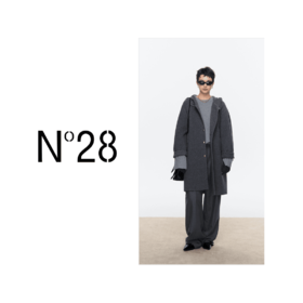 【破价】N°28 秋冬款气质时尚毛呢大衣连帽围脖式设计防风外套8A51D531