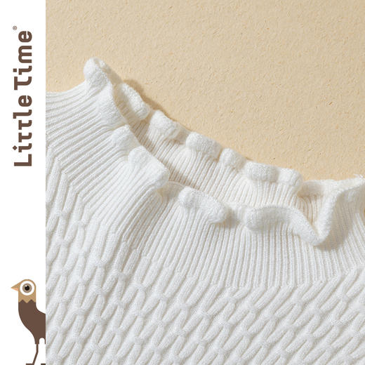 littletime女童打底衫毛衣半高领2024秋冬新款儿童套头长袖针织衫 商品图2