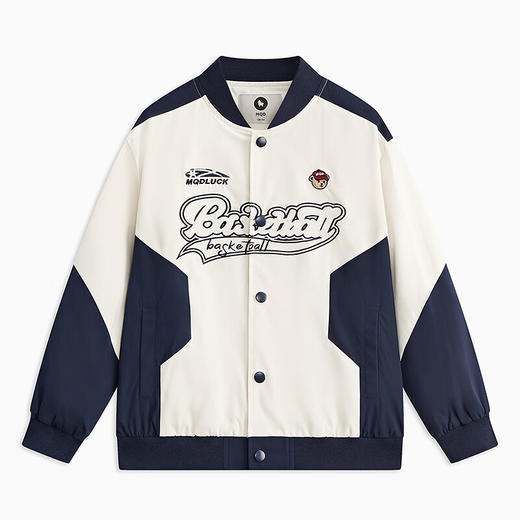 【MQD】童装男大童三防春美式学院拼接棒球服外套 商品图4