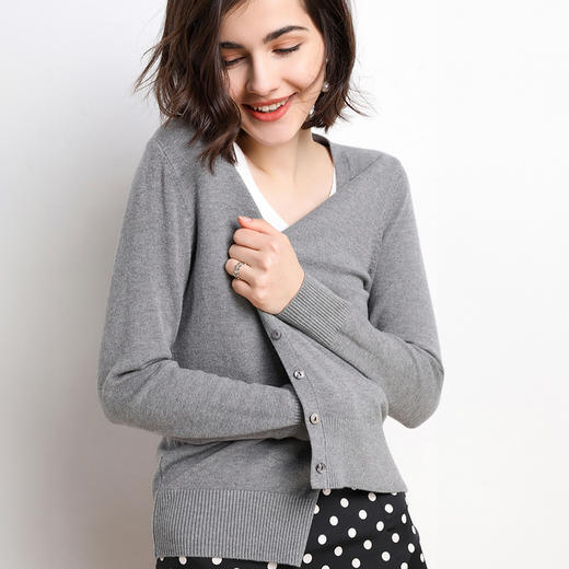 热卖！百搭针织衫！【加购2件减为99元 任选2件装】PSQUEEN 气质V领针织开衫 12色可选 秋冬必选 商品图6