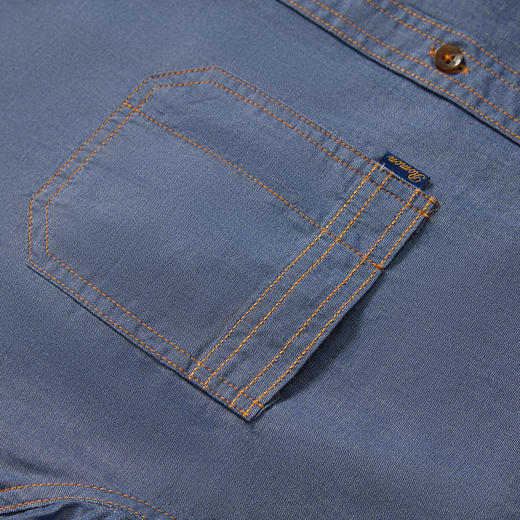 100棉｜罗蒙男装长袖衬衫男士休闲百搭双口袋牛仔衬衣开衫外套秋 商品图7