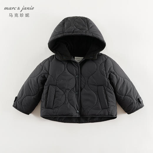 【加绒】马克珍妮女童休闲连帽外套儿童棉衣2024年冬装新款241650 商品图1