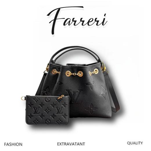 3颜色！驴家M47209 压花全皮购物袋系列 bundle手袋Bundle云朵水桶包 黑 粉 白 商品图0