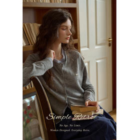 SimpleRetro秋日特调 设计感假两件针织开衫女秋百搭拼接毛衣外套