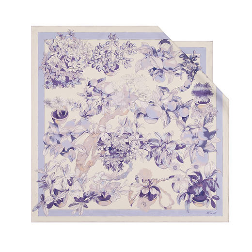 万事利“吉柿颂歌”88厘米双面印花大方巾 商品图1