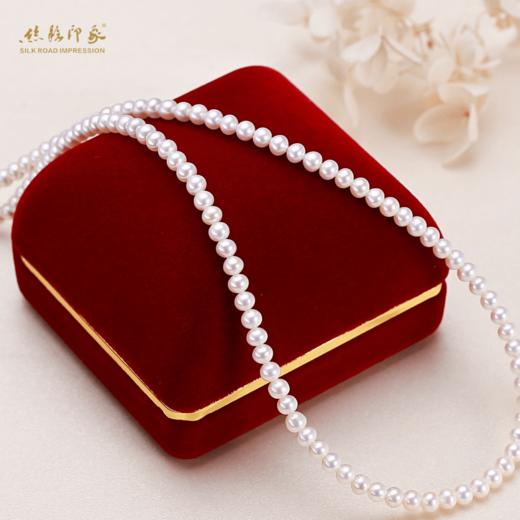 爆款珍珠小米baby链冷白光强光长度45cm 18k金3-4mm 商品图2