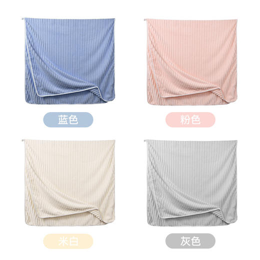 糖果条绒珊瑚绒浴巾女新款柔软吸水速干不掉毛洗澡家用加厚大毛巾 商品图2