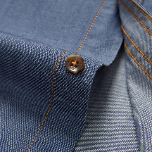 100棉｜罗蒙男装长袖衬衫男士休闲百搭双口袋牛仔衬衣开衫外套秋 商品图6