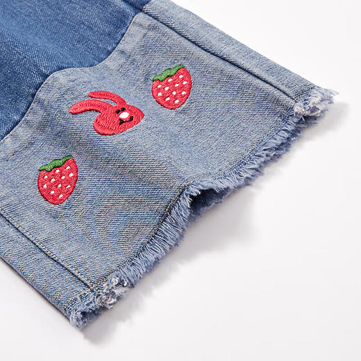 【MQD】童装女大童春新款休闲穿搭翻边卡通牛仔长裤 商品图3