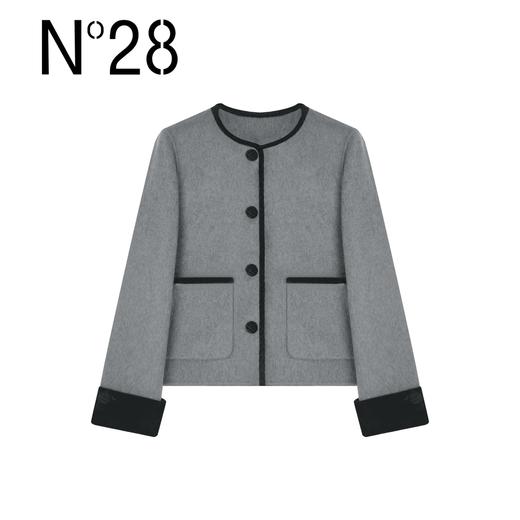 【破价】N°28 秋冬款气质时尚短款圆领高级毛呢外套8A51D093 商品图1