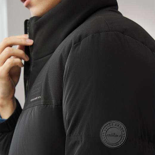 【拒水鸭绒】柒牌男装羽绒服男2024冬季新款时尚青年休闲立领外套	127E71180 商品图2