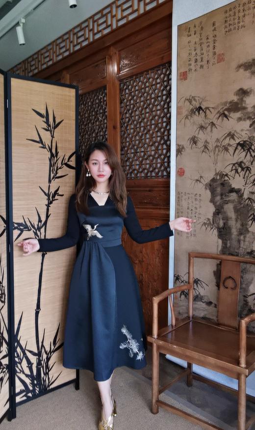 逸红颜明月优选 <爆款二团>#3种面料拼接的优雅礼服裙「北茉」雅金刺绣高定奢华 商品图14