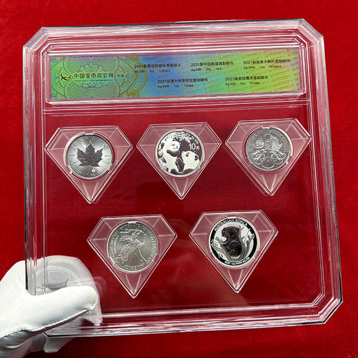 2021年世界五大投资银币，一套5枚，中国金币封装套装 商品图1