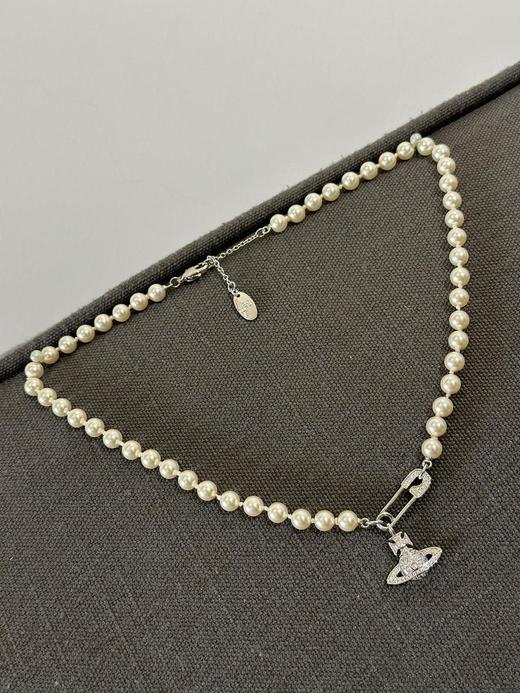 西太后银色别针土星珍珠项链（满珍珠）（SLB） 商品图2