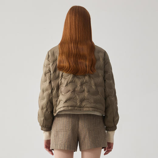 谜底两面穿羽绒服女2024冬季新品复古原创印花短款羽绒244MY1458 商品图3