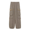 谜底休闲直筒裤女2024冬新品工装风大口袋复古条纹长裤244MK1549 商品缩略图4