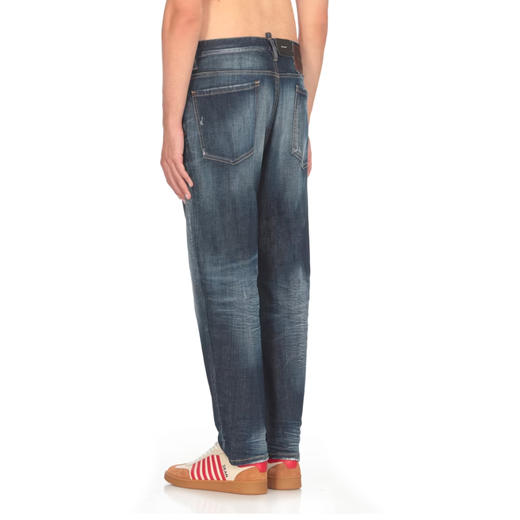 【二】DSQUARED2 男士 Bro  字母徽标贴花棉质休闲牛仔裤 蓝色 S74LB1576 S30342 470 商品图2