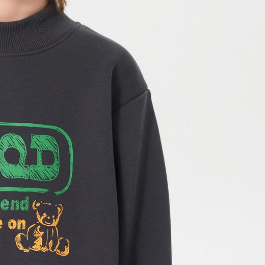 【MQD】童装男大童冬新款半高领加绒字母卫衣 商品图2