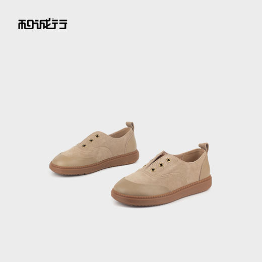 和诚行 2024秋冬新款复古舒适一脚蹬渔夫鞋女厚底休闲板鞋1930072 商品图2