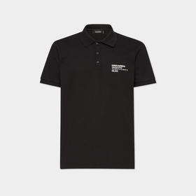 【二】DSQUARED2 男士字母徽标印花棉质短袖polo衫 黑色 S74GL0082 S22743 900