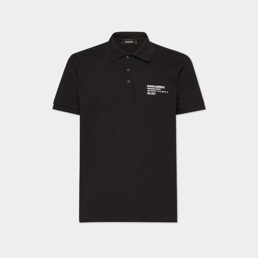 【二】DSQUARED2 男士字母徽标印花棉质短袖polo衫 黑色 S74GL0082 S22743 900 商品图0