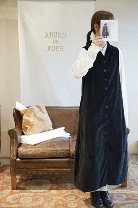 ALBUM DI FAMIGLIA 天鹅绒长款无袖背心裙连衣裙(棉衬里)