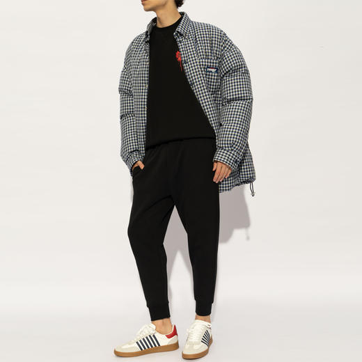 DSQUARED2 男士枫叶徽标印花棉质长袖卫衣 黑色 S74GU0811 S25516 900 商品图3