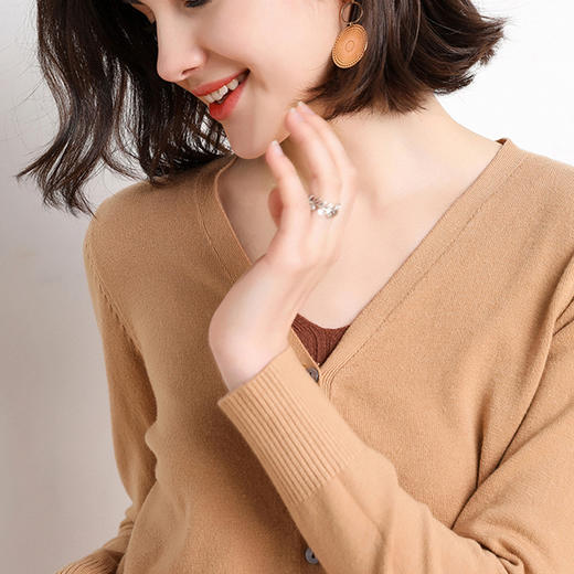 热卖！百搭针织衫！【加购2件减为99元 任选2件装】PSQUEEN 气质V领针织开衫 12色可选 秋冬必选 商品图8