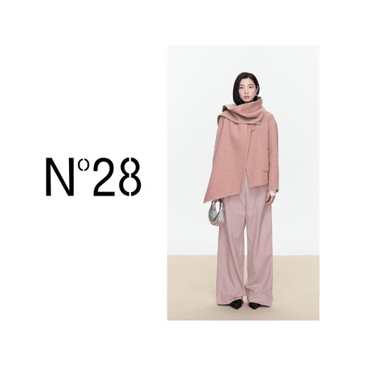 N°28 气质时尚设计感大衣优雅短款毛呢外套温暖围脖设计8A52D706  商品图2