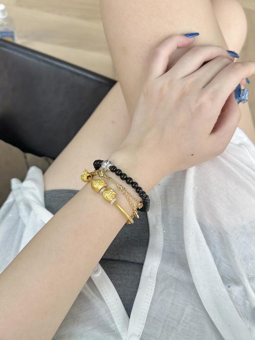 克罗心黑曜石单珠手链手串情侣款（AS） 商品图6