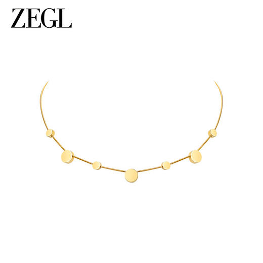 ZEGL叠戴项链女款金色复古高级感双层配饰金色项链 商品图0
