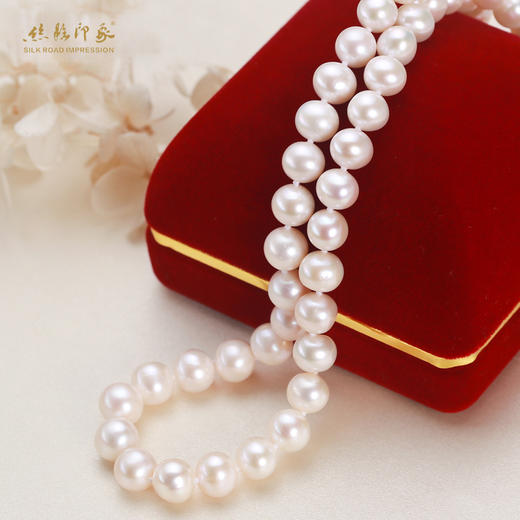 时尚款淡水珍珠项链8-9mm几乎无瑕近正圆链长45cm s925银 商品图2