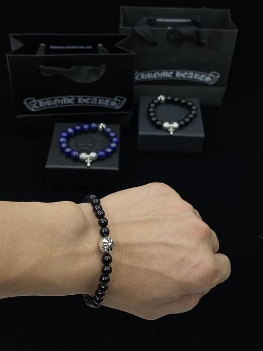 克罗心黑曜石单珠手链手串情侣款（AS） 商品图3
