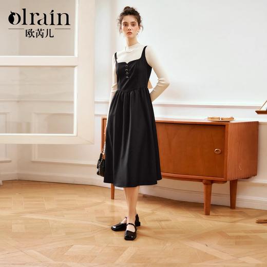 
OLrain欧芮儿法式黑色连衣裙女秋季2024年新款赫本风气质吊带裙子 商品图0