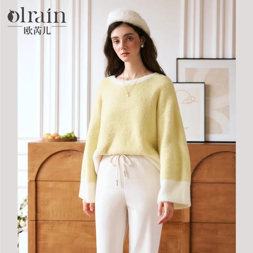 OLrain欧芮儿法式圆领针织衫女秋季2024年新款宽松慵懒套头衫 商品图0