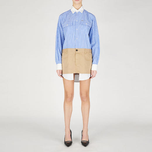 【一】DSQUARED2 女士棉质长袖衬衫裙 格子色 S75CV0835 D35076 001F 商品图0
