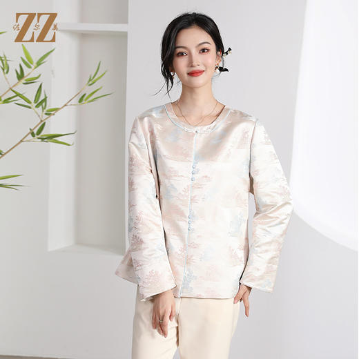 佐尔美 秋季新款新中式国风短款上衣外套女M43SY07 商品图0