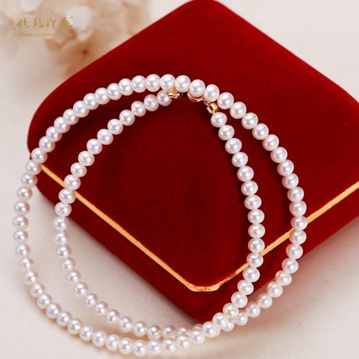 爆款珍珠小米baby链冷白光强光长度45cm 18k金3-4mm 商品图4