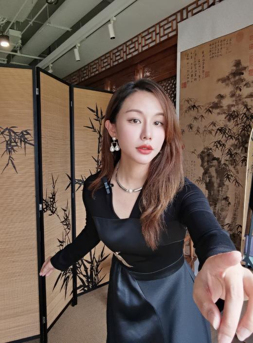 逸红颜明月优选 <爆款二团>#3种面料拼接的优雅礼服裙「北茉」雅金刺绣高定奢华 商品图10