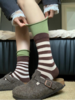 🎉🎉🎉【美拉德双袜口条纹中筒袜】👉1.无骨袜头高支优质精梳棉 ，🍁含棉量高，棉料软乎糯唧唧 ~ 2.条纹双袜口撞色亮色系 商品缩略图3