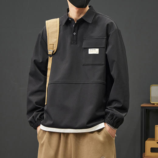 【新款DYY】大依优型大码翻领卫衣男宽松休闲上衣胖子加肥加大男士潮流 商品图12