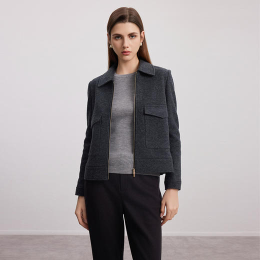 【短款西装小外套】24年秋冬新品女士羊毛外套时尚运动短款外套 商品图1