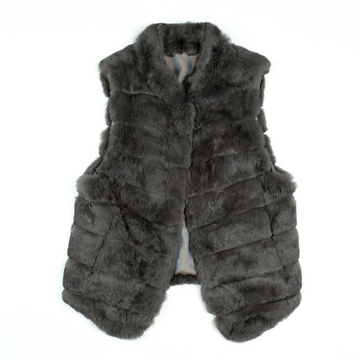 SIM GRACE 优雅夫人 秋冬保暖经典时尚显瘦百搭爆款真毛雪兔外穿舒适马甲 商品图4