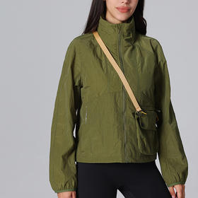 跃牌【瑞幸系列】立领防风户外休闲瑜伽连帽外套可拆卸Convertible拉链运动健身服HWT012