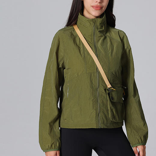 跃牌【瑞幸系列】立领防风户外休闲瑜伽连帽外套可拆卸Convertible拉链运动健身服HWT012 商品图0