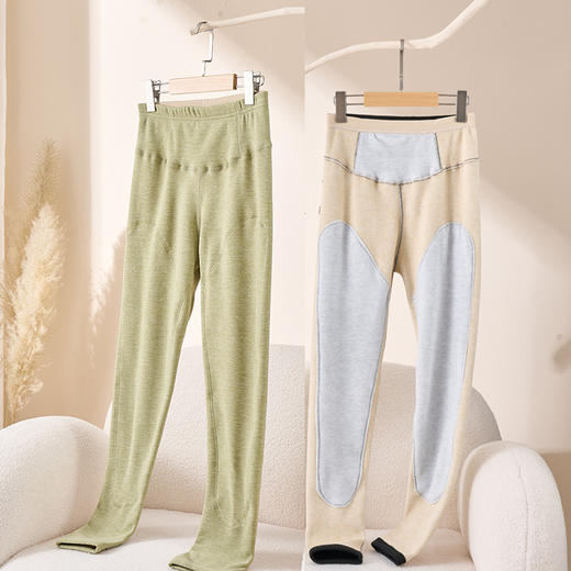 雀说 德绒高腰保暖裤内穿含蚕丝羊毛秋裤保暖裤女加绒加厚W4616 商品图8