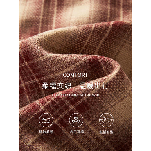 【年货节】熙世界复古格纹毛呢外套短款小个子冬季新款小香风翻领呢子大衣 商品图3