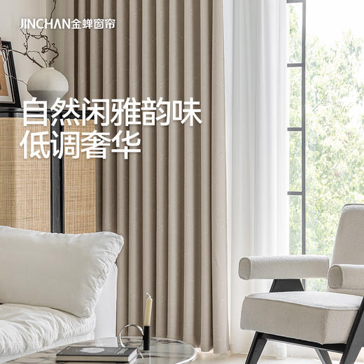 【沁园春月】金蝉轻奢柔滑高精密窗帘 商品图0